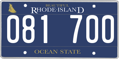 RI license plate 081700