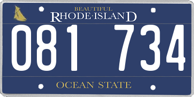 RI license plate 081734