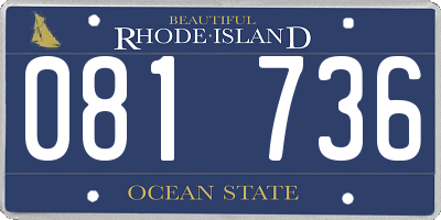 RI license plate 081736