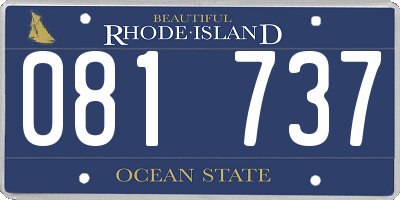 RI license plate 081737