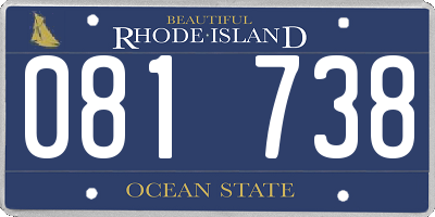 RI license plate 081738