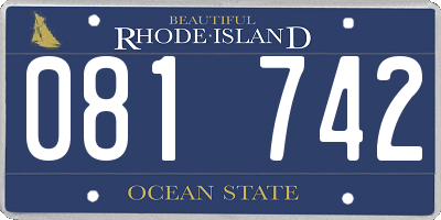 RI license plate 081742