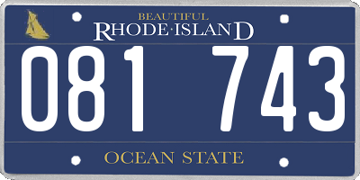 RI license plate 081743