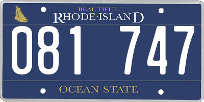 RI license plate 081747