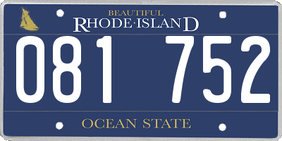 RI license plate 081752