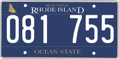 RI license plate 081755