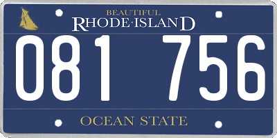 RI license plate 081756