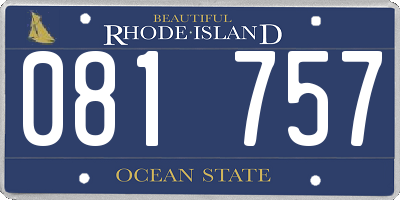 RI license plate 081757