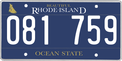 RI license plate 081759