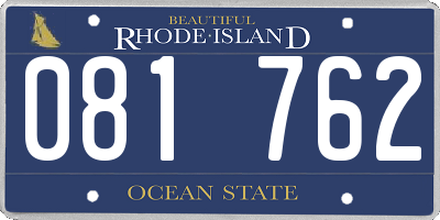 RI license plate 081762