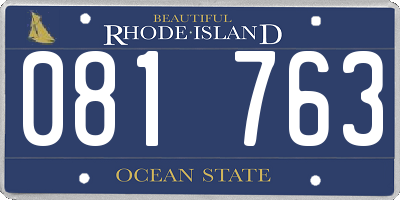 RI license plate 081763