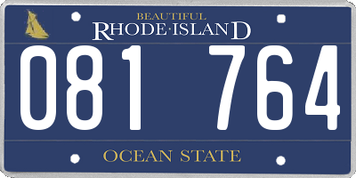 RI license plate 081764
