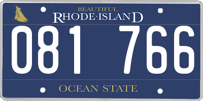 RI license plate 081766