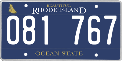 RI license plate 081767