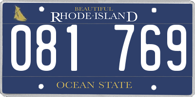 RI license plate 081769