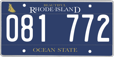 RI license plate 081772