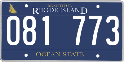 RI license plate 081773