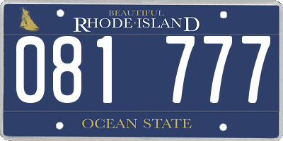 RI license plate 081777