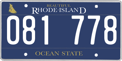 RI license plate 081778