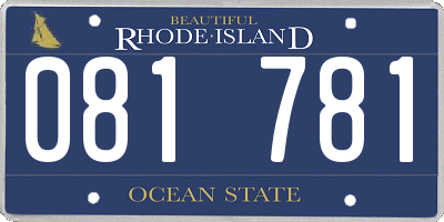 RI license plate 081781