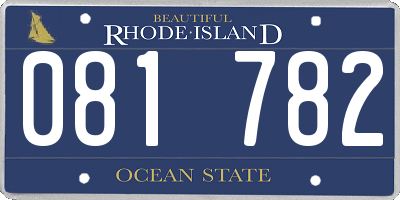 RI license plate 081782