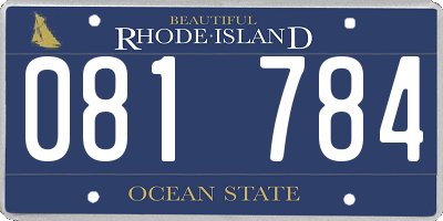 RI license plate 081784