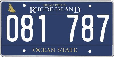 RI license plate 081787