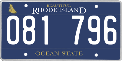RI license plate 081796