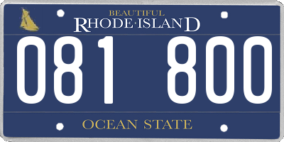 RI license plate 081800