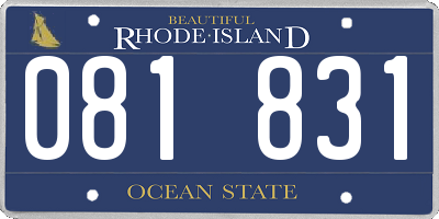 RI license plate 081831