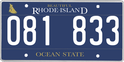 RI license plate 081833