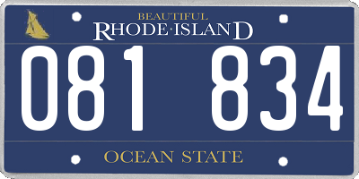 RI license plate 081834