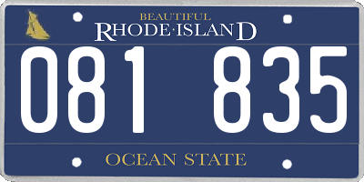 RI license plate 081835