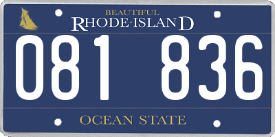 RI license plate 081836