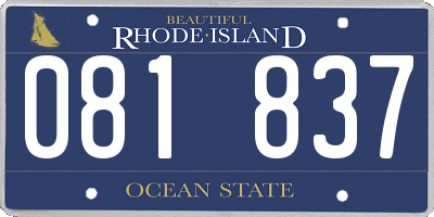 RI license plate 081837