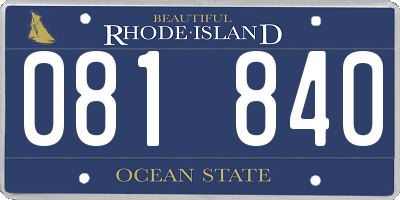 RI license plate 081840