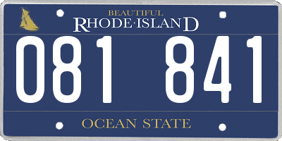 RI license plate 081841