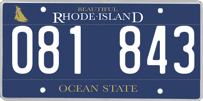 RI license plate 081843