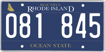 RI license plate 081845