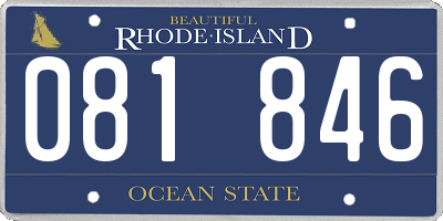 RI license plate 081846