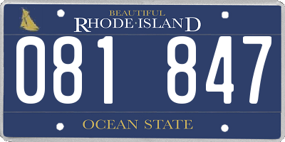 RI license plate 081847
