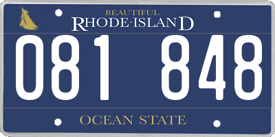 RI license plate 081848
