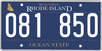 RI license plate 081850