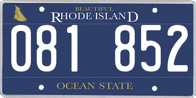 RI license plate 081852
