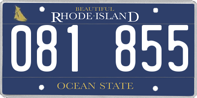 RI license plate 081855