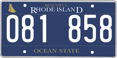 RI license plate 081858