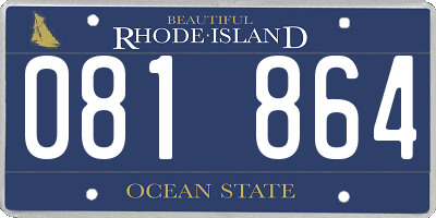 RI license plate 081864