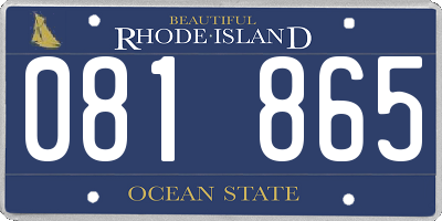 RI license plate 081865