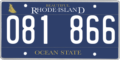 RI license plate 081866