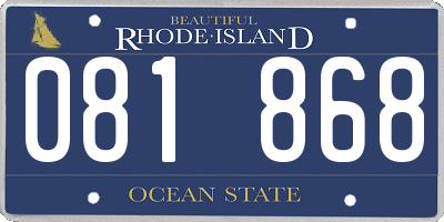 RI license plate 081868